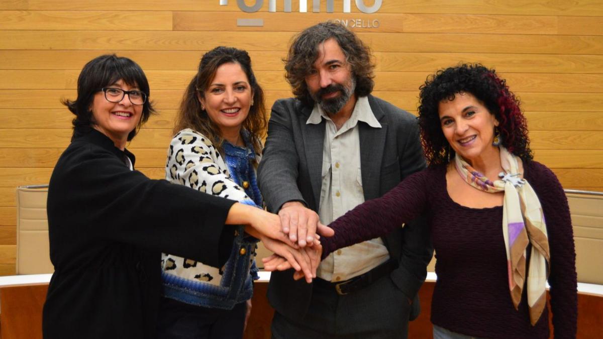 Elena Alonso, Sandra González, Julián Maeso y Pilar Ramos.