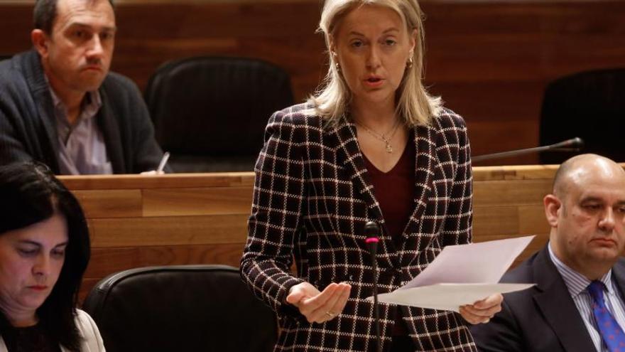 Cristina Coto, en el centro, en una intervención en la Junta, acompañada de Carmen Fernández y Pedro Leal.