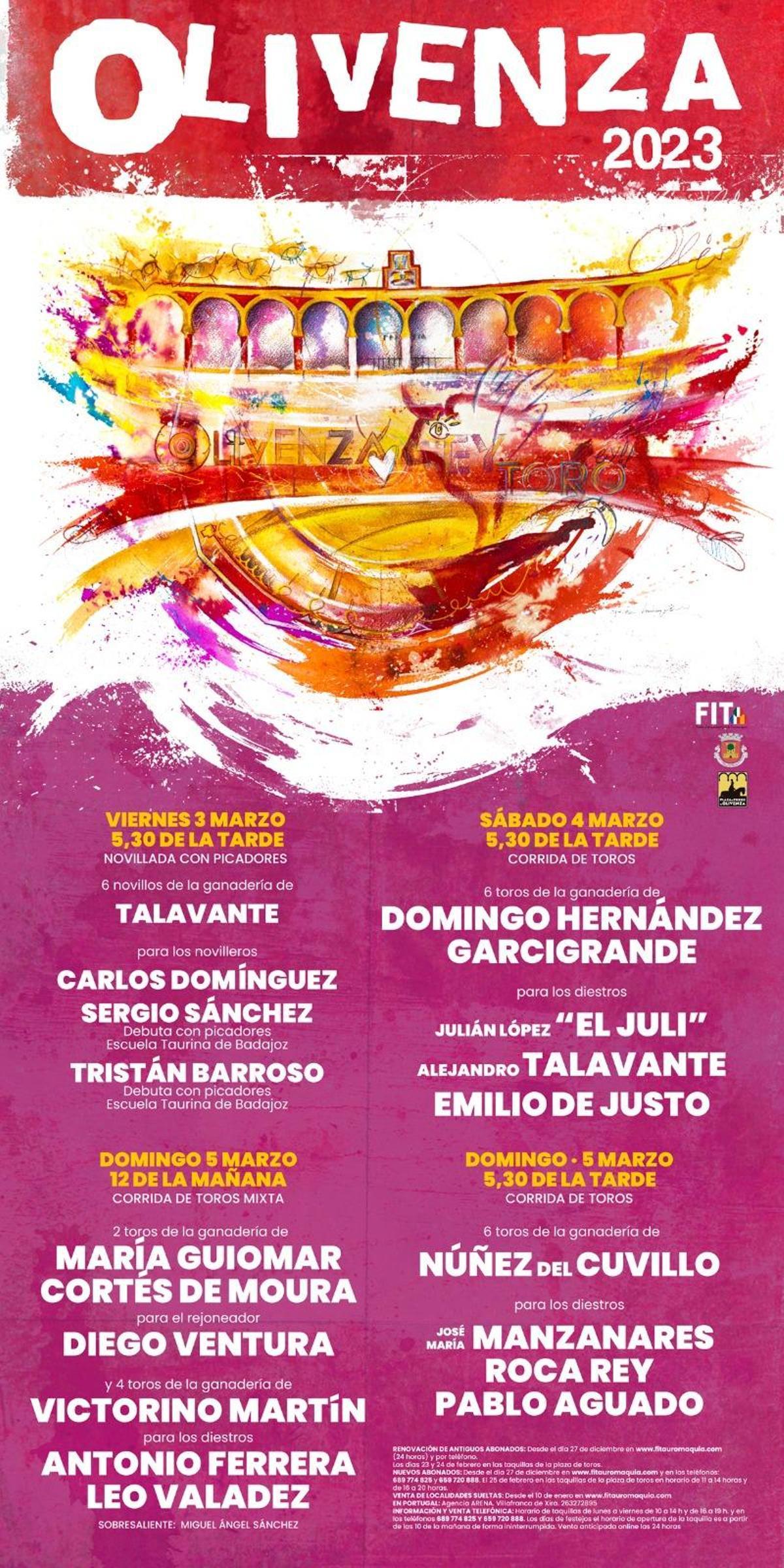 Cartel de la Feria Taurina de Olivenza.