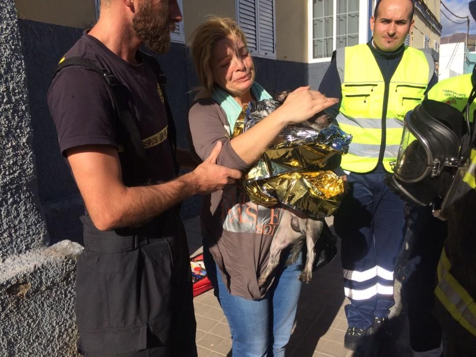 Rescatado un perro de un incendio