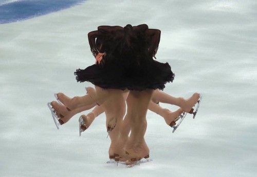 Kim Hae-jin during women's free skating program at 2014 Sochi Winter Olympics