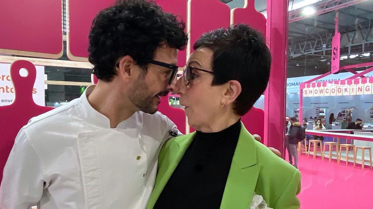 Raül Balam y Carme Ruscalleda, en Alimentaria, el 5 de abril de 2022.