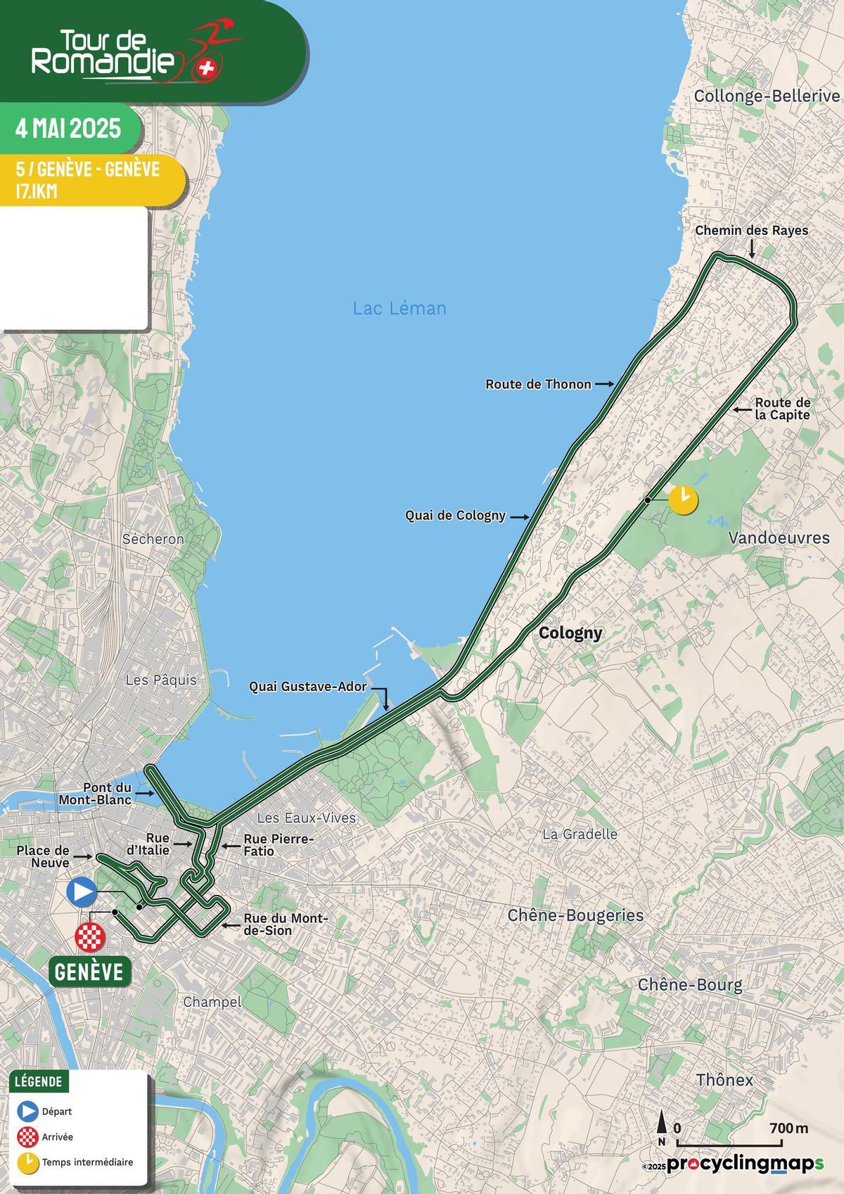 El recorrido de la etapa 5 del Tour de Romandía