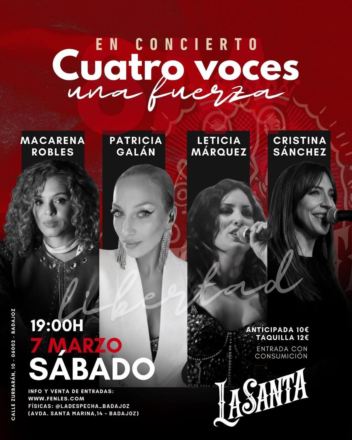 Cartel del concierto en La Santa este sábado.