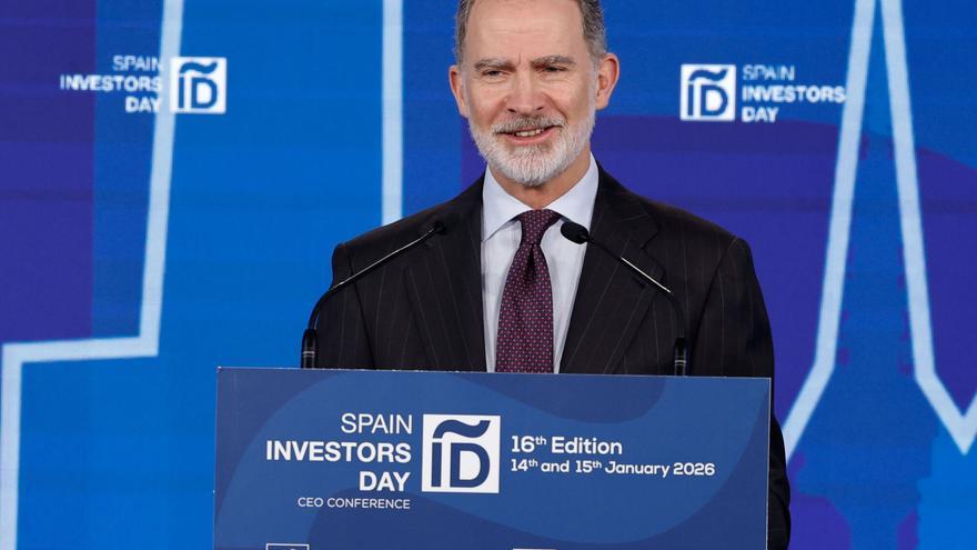 Felipe VI destaca ante inversores internacionales la estabilidad de la economía española pese a la "incertidumbre" global