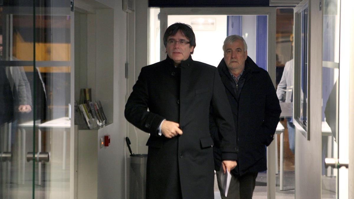 Carles Puigdemont, a su llegada al acto en Gante, el pasado 27 de febrero.