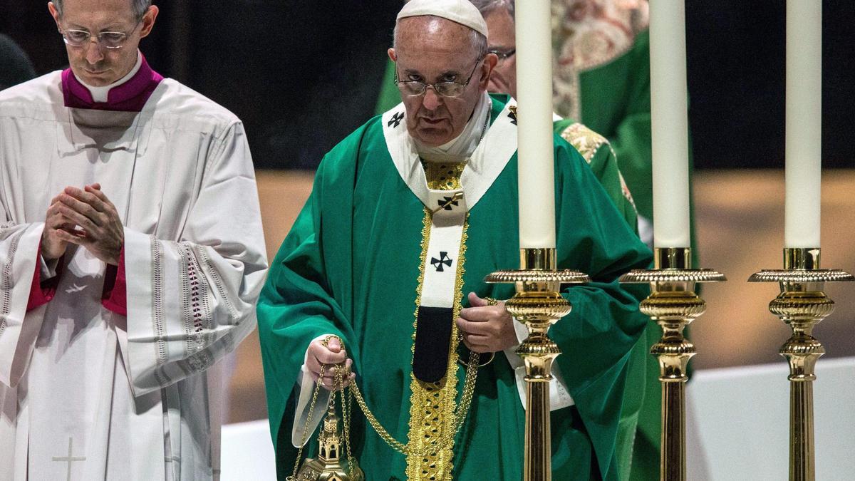 El papa Francisco, el 25 de septiembre de 2015, durante la misa que ofició en el Madison Square Garden de Nueva York.