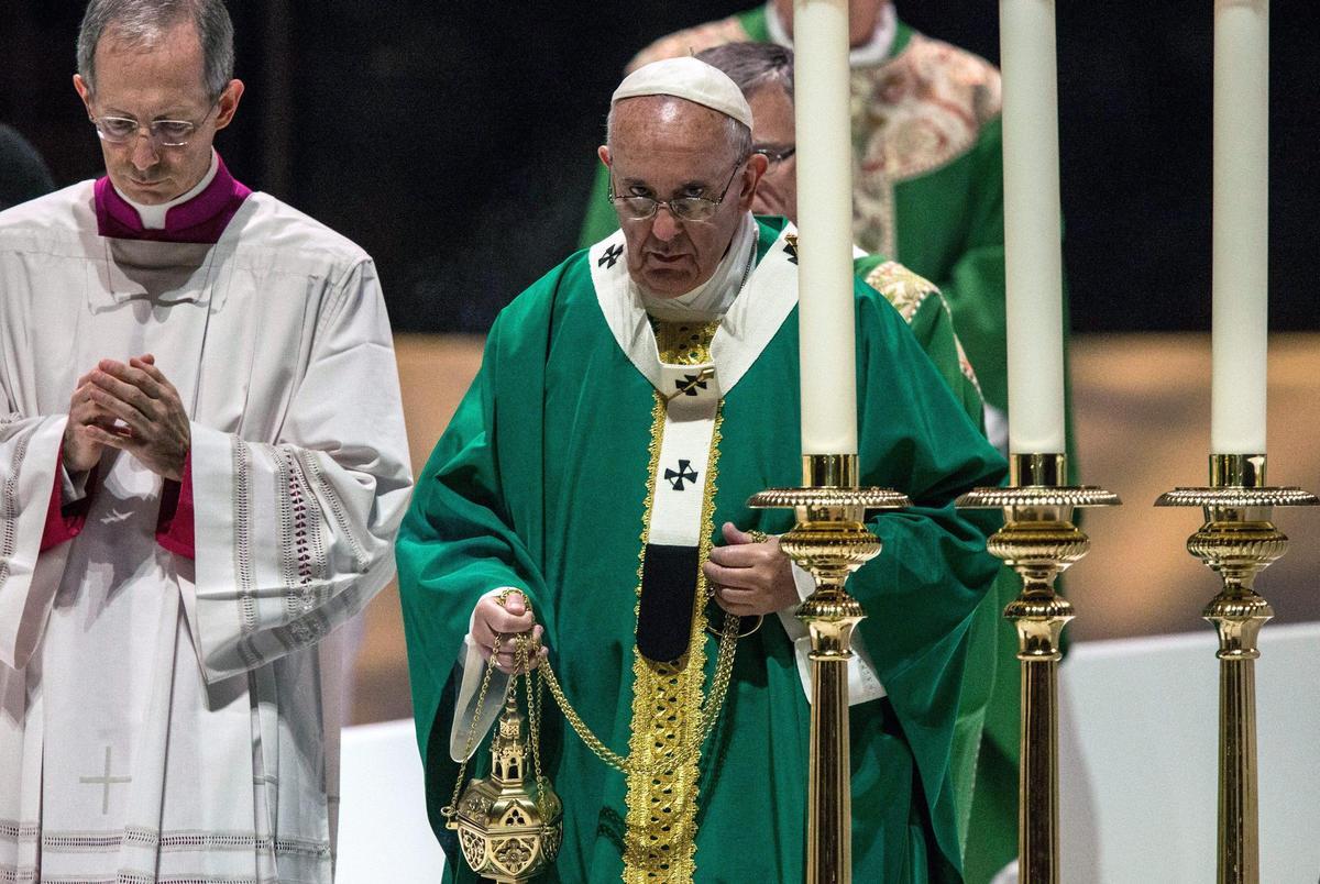 El papa Francisco, el 25 de septiembre de 2015, durante la misa que ofició en el Madison Square Garden de Nueva York.