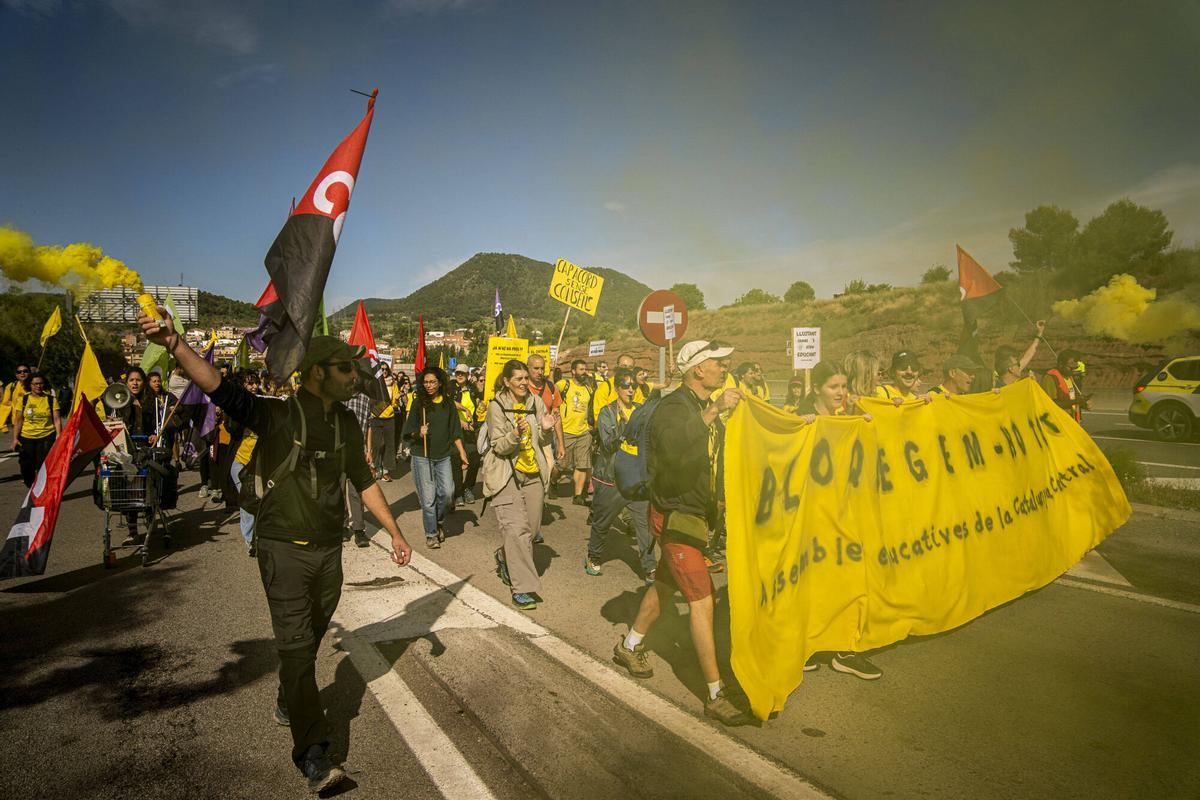 Les fots de la jornada de vaga dels docents a la Catalunya central aquest dijous