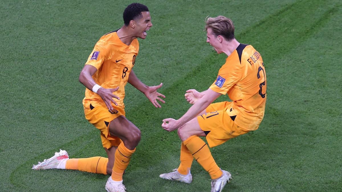 Frenkie de Jong celebra el gol de la victoria