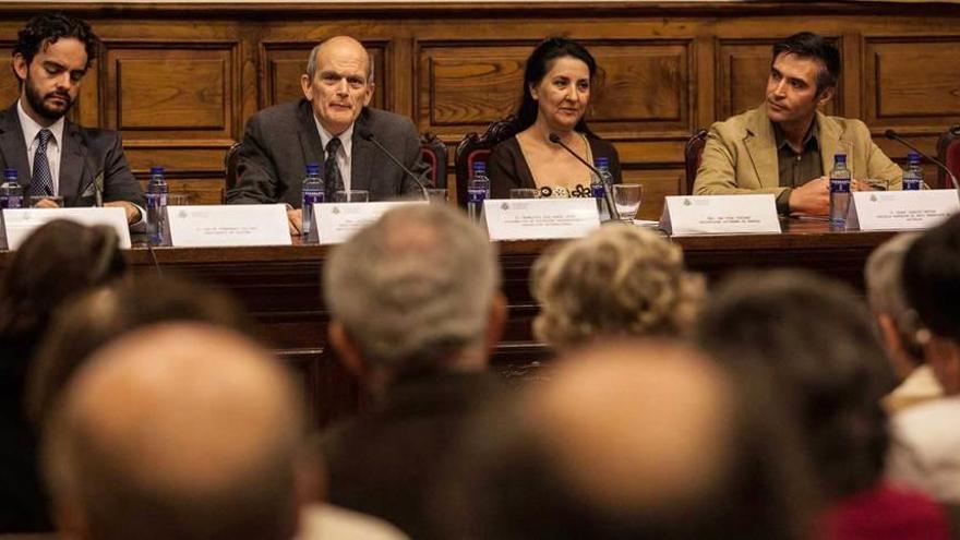 Por la izquierda, Andrés Barradas, Emilio Martínez-Mata, Ana Vega-Toscano y Pedro Ignacio Ortega.