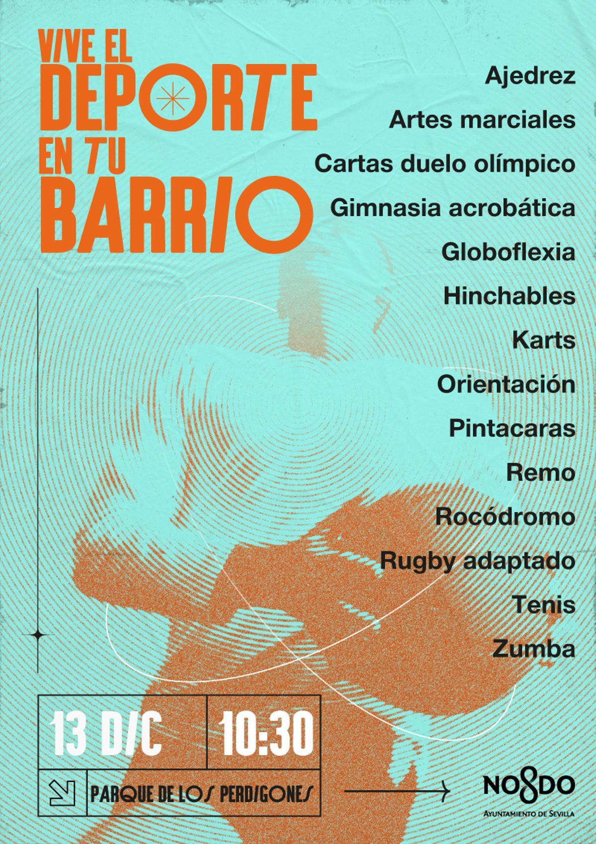 Cartel oficial "Vive el deporte en tu barrio"