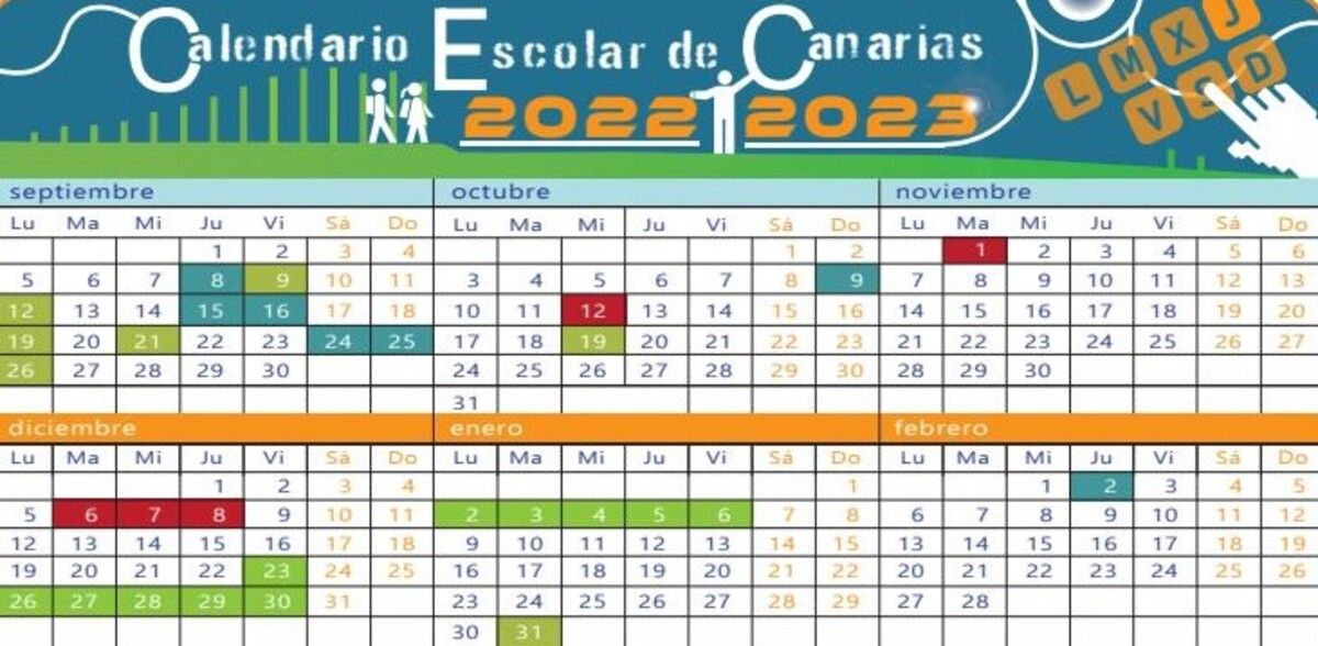 Calendario escolar de Canarias de 2022.