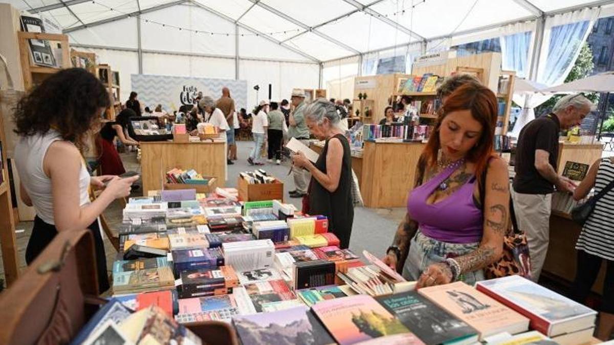 Momentos de la fiesta del libro de Pontevedra