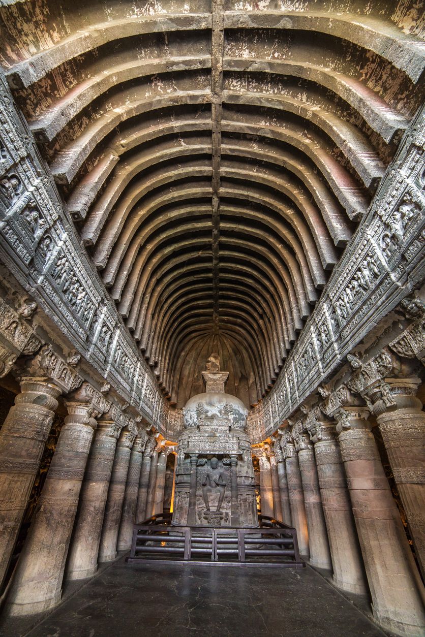 Detalle de las cuevas de Ajanta.