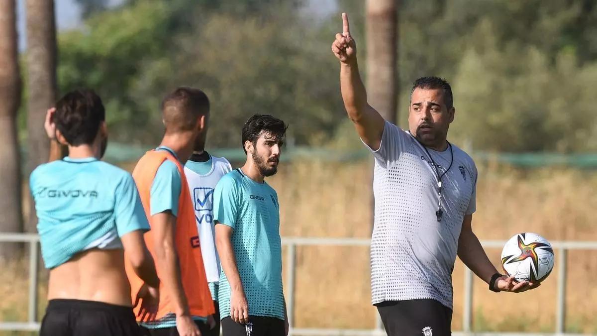Germán Crespo durante un entrenamiento con el Córdoba CF