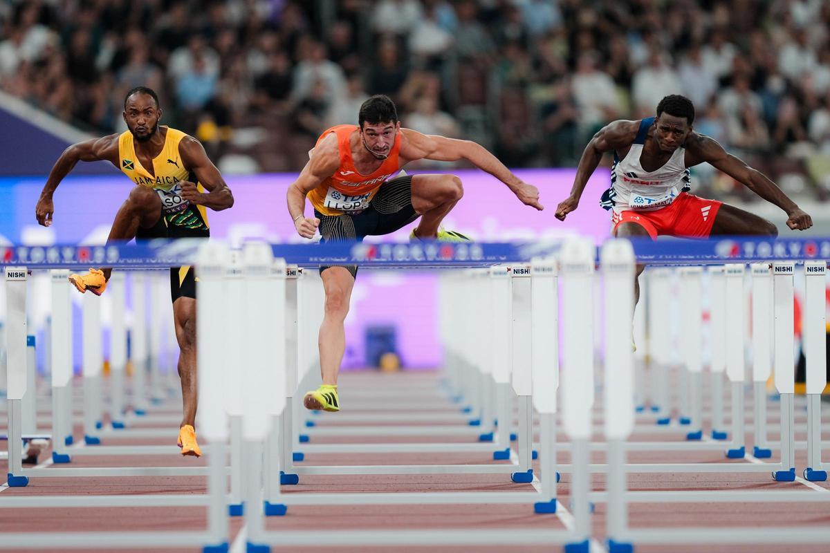 Quique Llopis, durante el Mundial de Tokio en 2025, en el que acarició el podio una vez más.