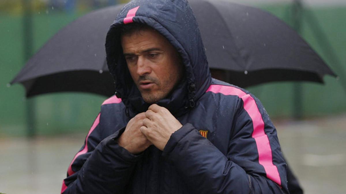 Luis Enrique Martínez durante un entrenamiento del Barça