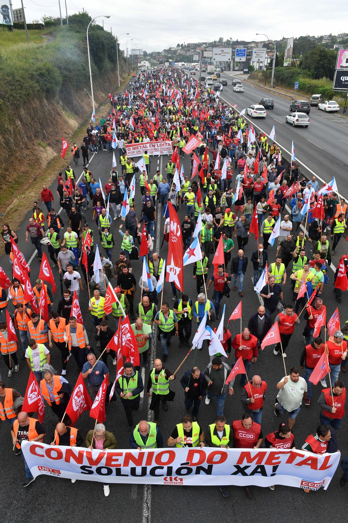 Manifestación de los trabajadores del metal en A Coruña