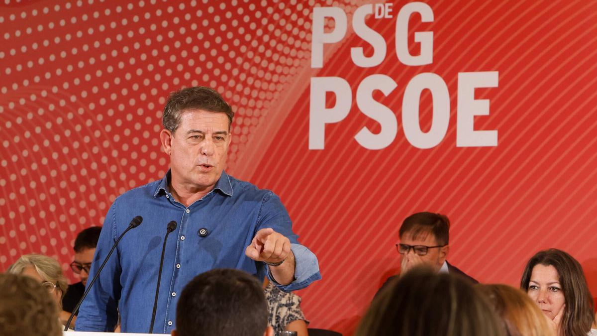 El líder del PSdeG, José Ramón Gómez Besteiro, durante su intervención en el Comité Nacional.