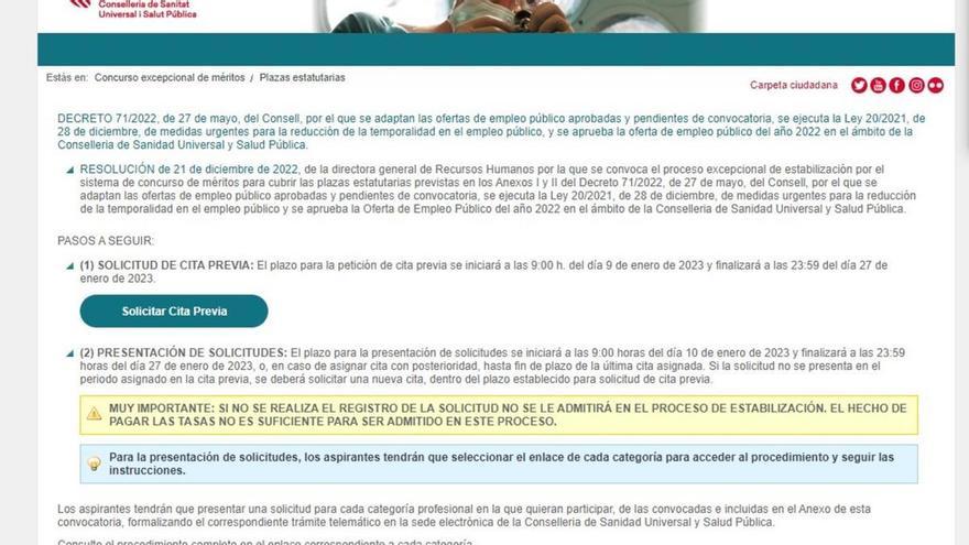 Arranca el macroproceso para hacer fijos a 9.205 interinos de Sanidad