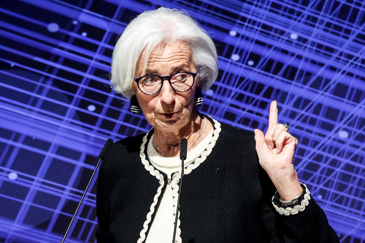 Christine Lagarde interviene durante la recepción anual de la Asociación de Bancos Alemanes, en Berlín, el 20 de abril de 2026