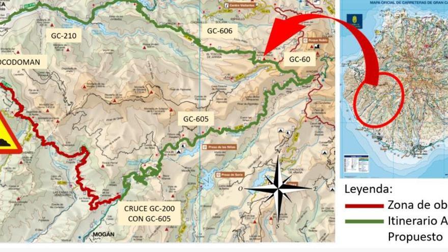 El Cabildo inicia el reasfaltado de la carretera de Mogán a La Aldea