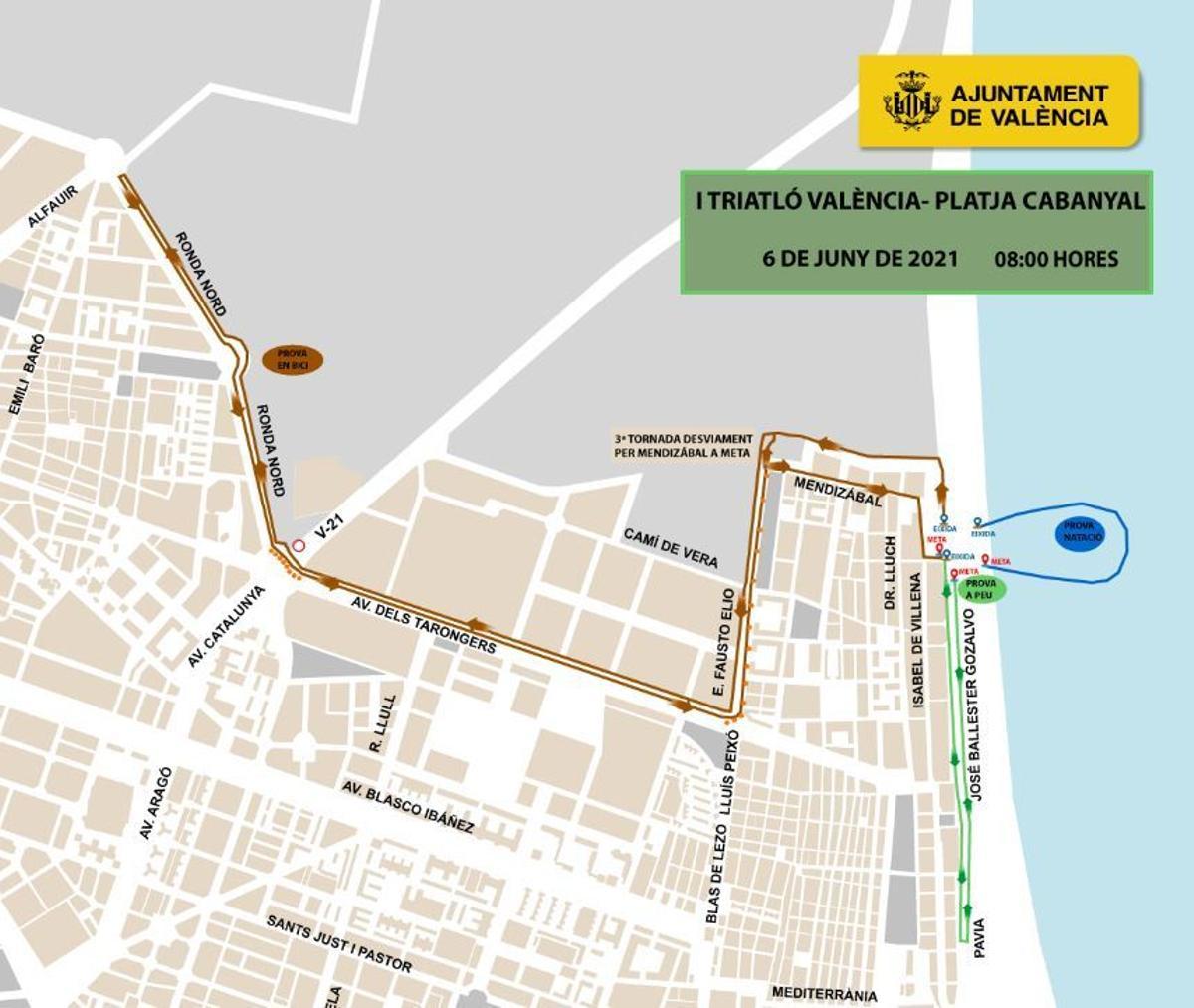 Cortes de calles para el I Triatlón València-Platja Cabanyal