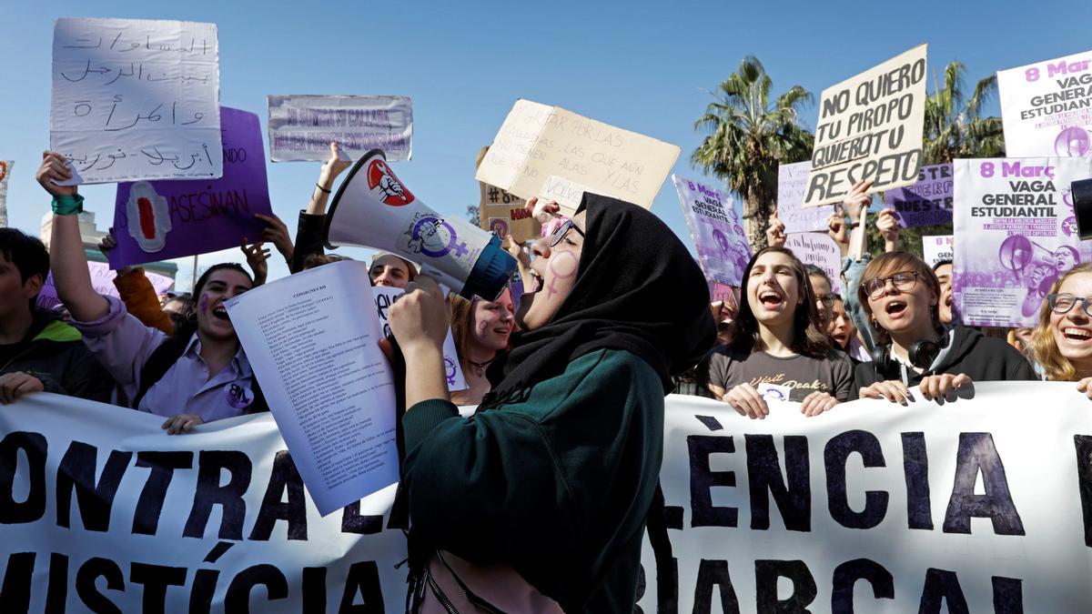 Imagen de una manifestación feminista en Barcelona.