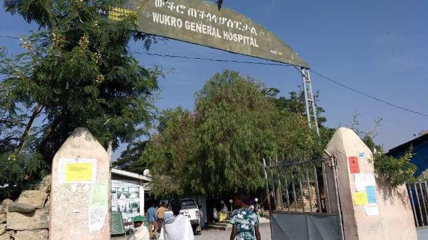 La entrada del hospital de Wukro.