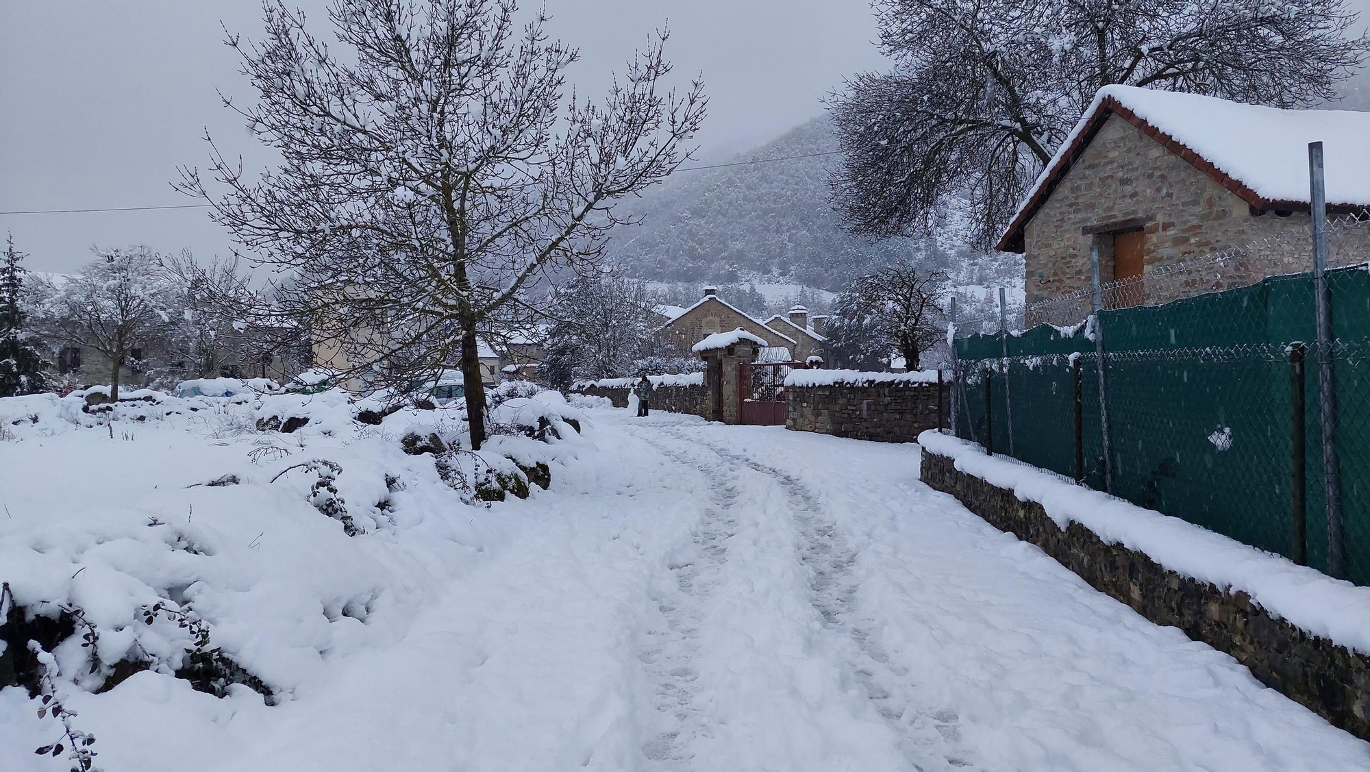 La borrasca Gérard cubre el norte de Aragón de nieve