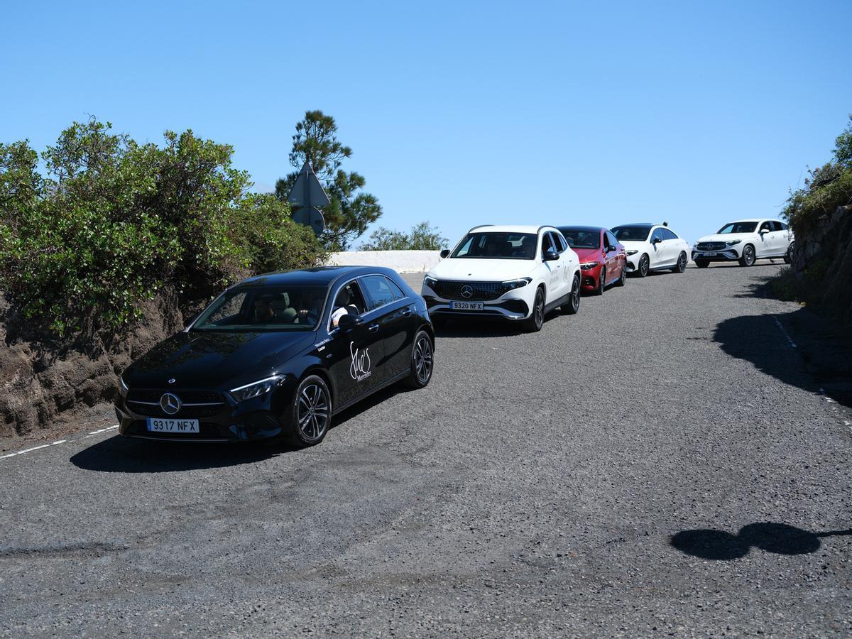 Un momento de la ruta organizada por Louzao Canarias en modelos sostenibles de Mercedes-Benz.