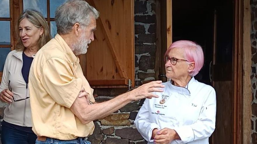 Jerónimo López y Viri Fernández, durante el taller de cocina de aprovechamiento.
