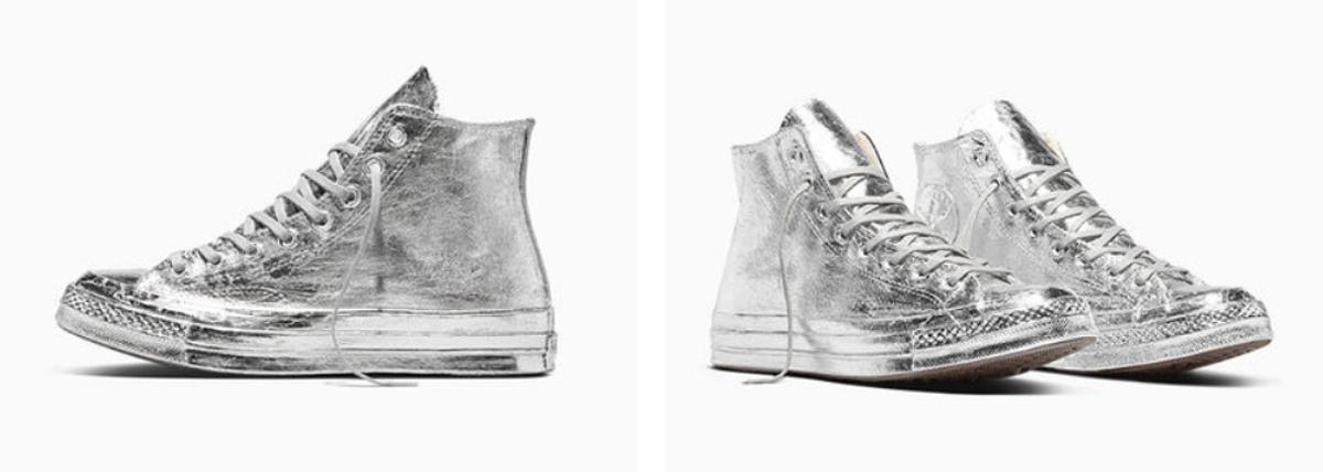 El modelo plateado de las Converse All Star.