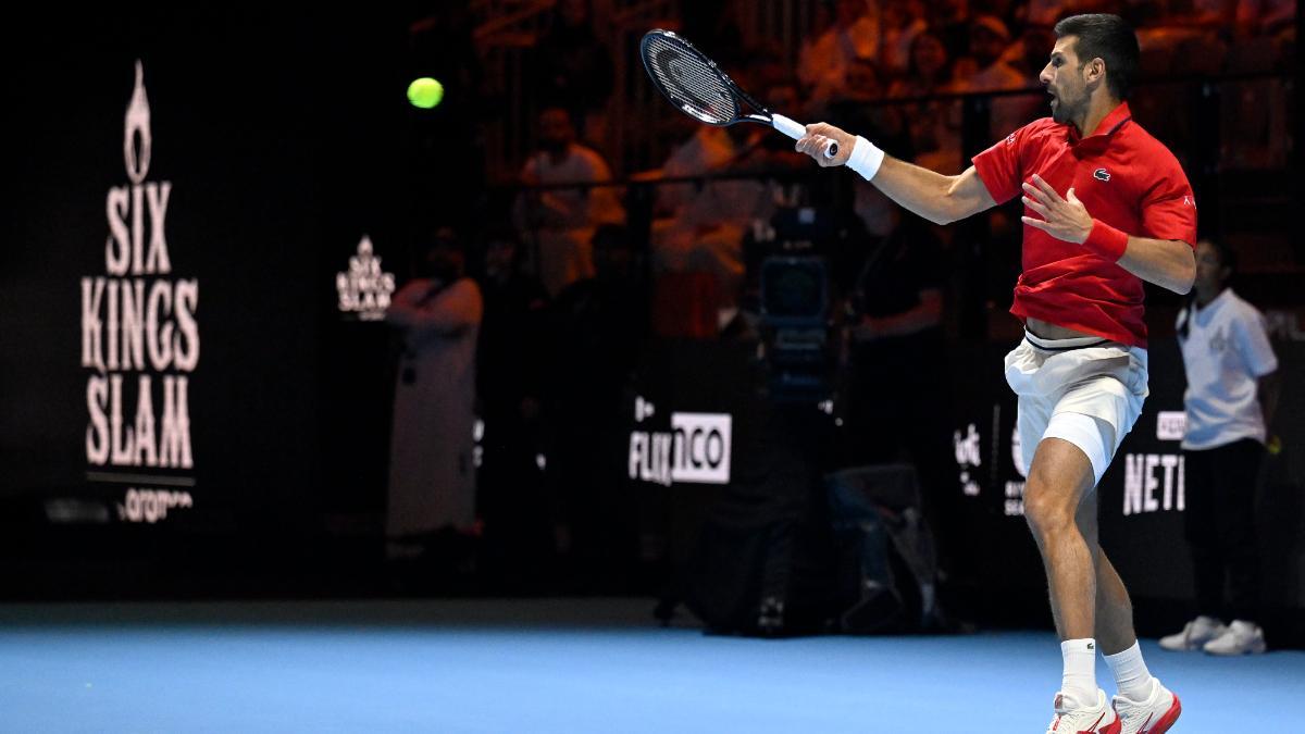 Djokovic durante su partido ante Sinner