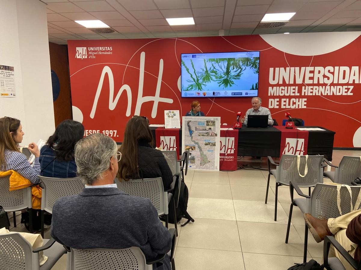 Un momento de la presentación del proyecto de restauración en la jornada Urbact en la sede de la UMH este jueves