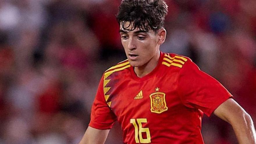 Gonzalo Villar, en su debut con España sub&#039;21 en un amistoso con Alemania a mediados de octubre en Córdoba.