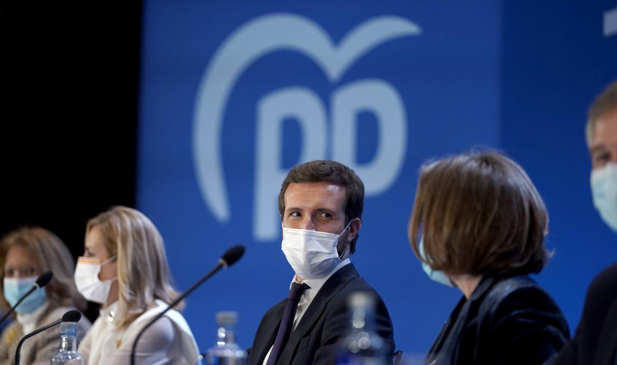 Pablo Casado en la junta directiva nacional del Partido Popular. FOTO JOSÉ LUIS ROCA