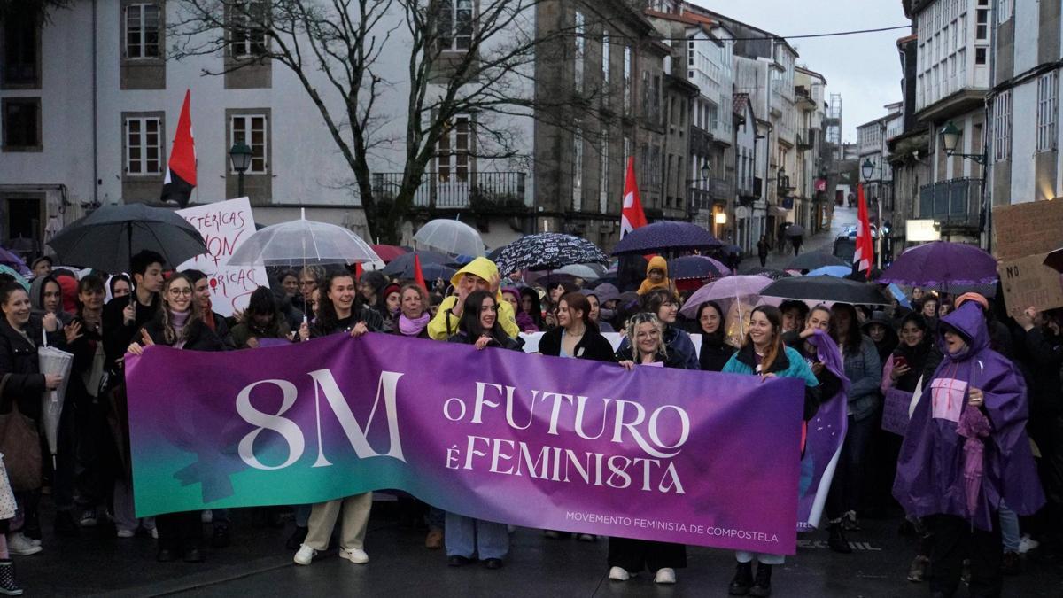 Imaxe da marcha feminista no 8 de marzo de 2023