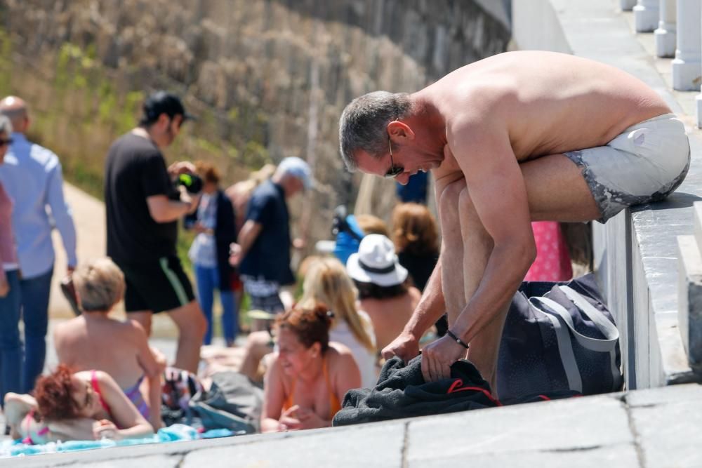 Sol y calor en Gijón