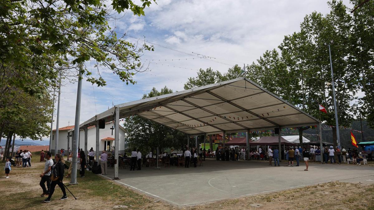 Recinto donde se celebran las fiestas de Fragoselo, en Coruxo