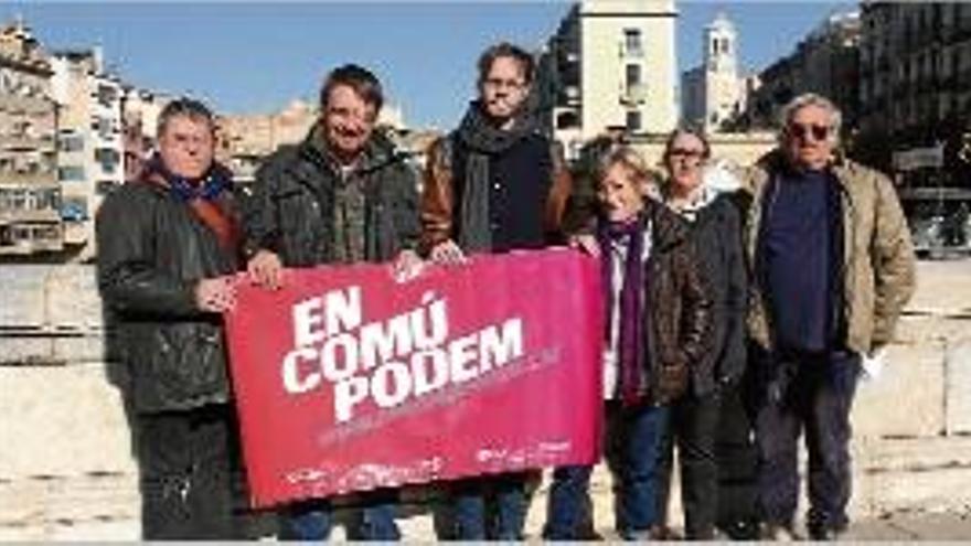 Domènech, donant suport a la candidatura gironina de la coalició.