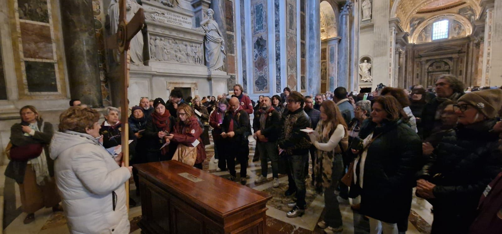 Alfombristas de Bueu en el jubileo de los artistas en el Vaticano