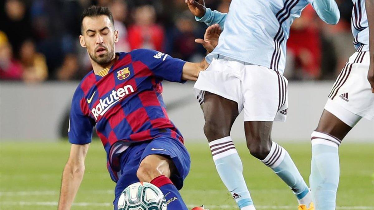 Sergio Busquets entró por la lesión de Semedo y cerró la goleada del Barça ante el Celta