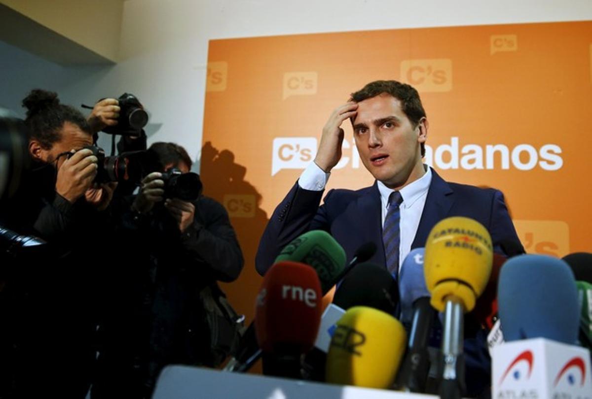 Albert Rivera, en una conferència a Madrid, divendres passat. Albert Rivera, en una conferència a Madrid, divendres passat.