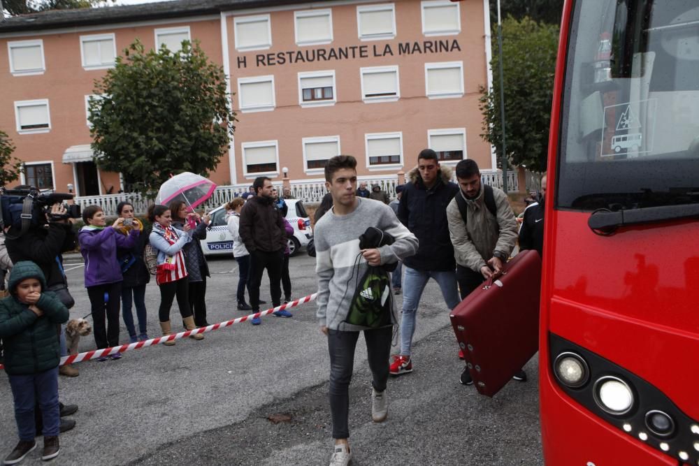 Entrenamiento del Sporting en Navia