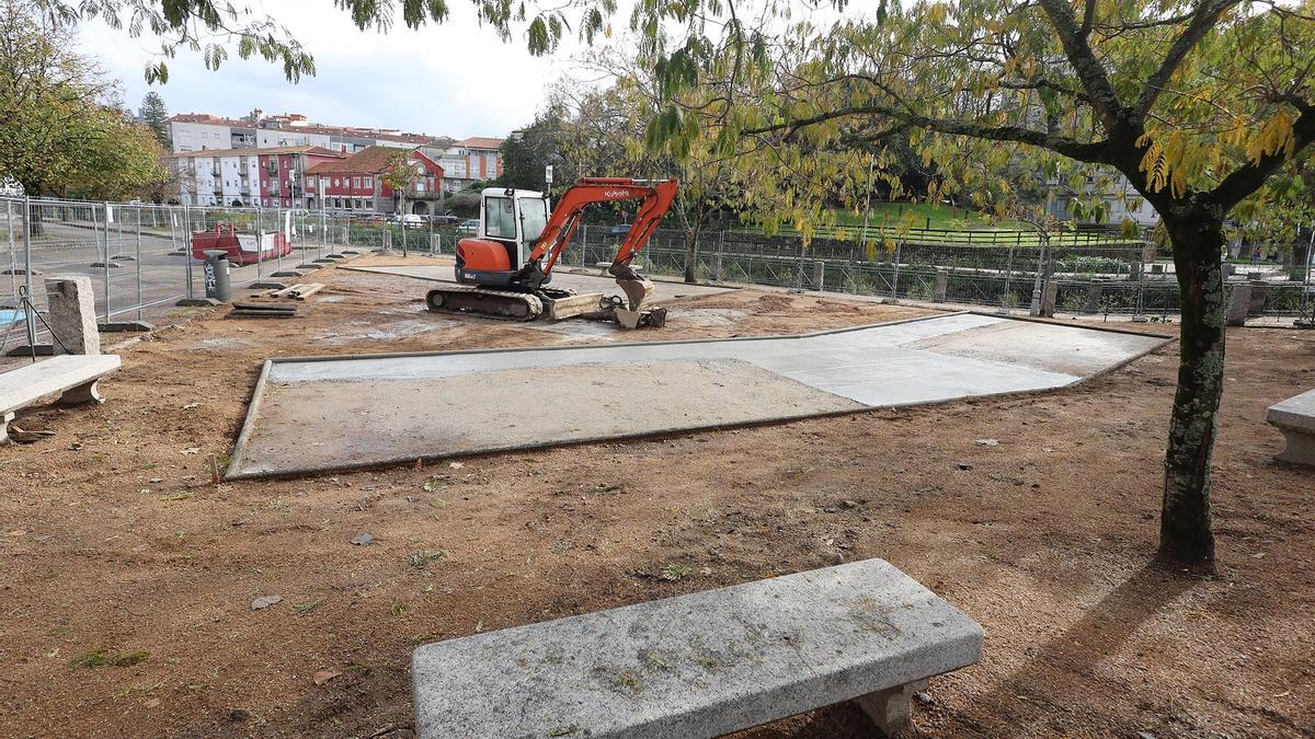 Trabajos en el parque infantil