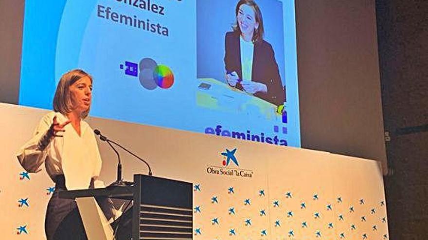 La zamorana Patricia Crespo, durante su intervención tras recibir el premio.