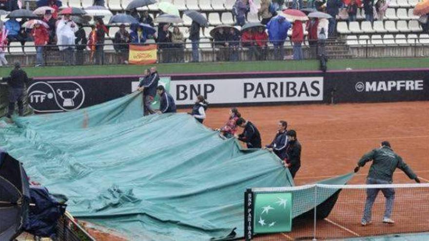 La lluvia aplaza el desenlace de la eliminatoria entre España y la República Checa