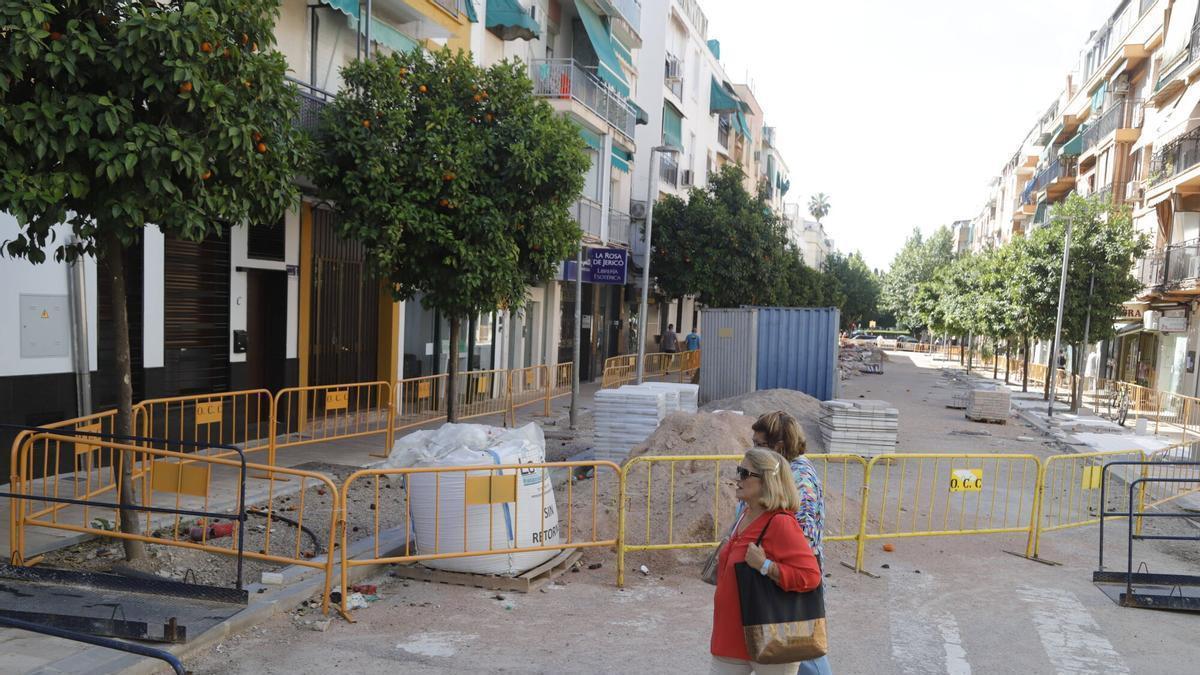 Obras de la avenida de La Viñuela, este jueves.